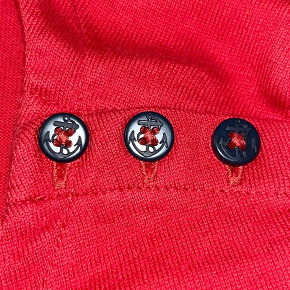 ⚓️ L. L. Bean dress, 100% cotton, red with horizontal navy blue stripes - Picture 5 of 7